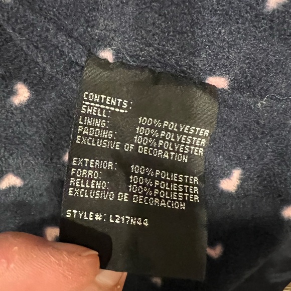 London Fog Navy Blue Girls Winter Coat w/ Heart Accent - Picture 8 of 9